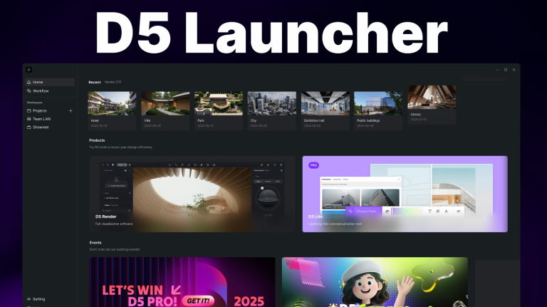 D5 Launcher：効率的なD5 3Dレンダリングソフトウェアのための統合アセットハブ