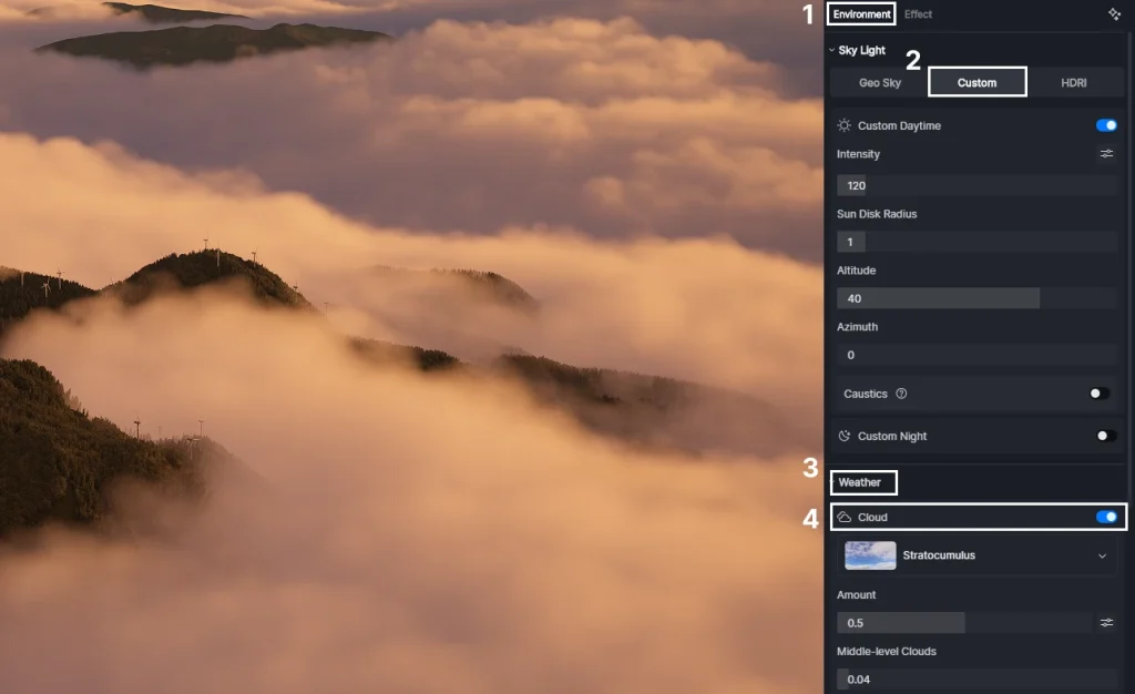 Volumetric Clouds: Effortless Sky Replacement for Architects