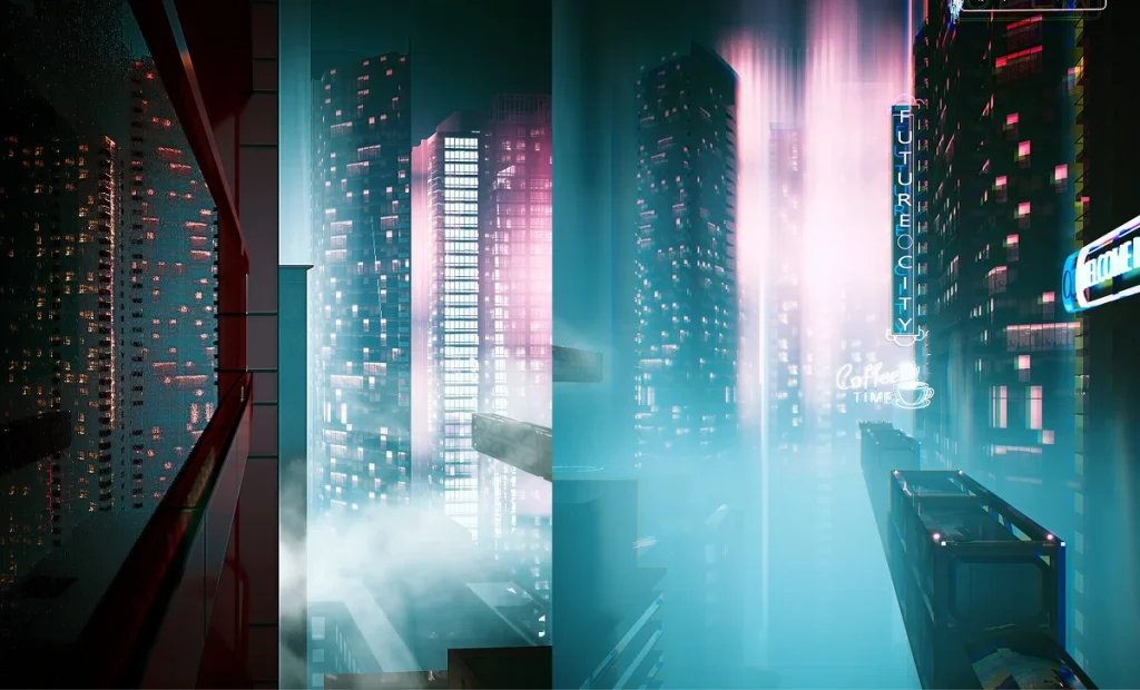 Cyberpunk City in D5 Render: Mastering Neon, Fog & Rain