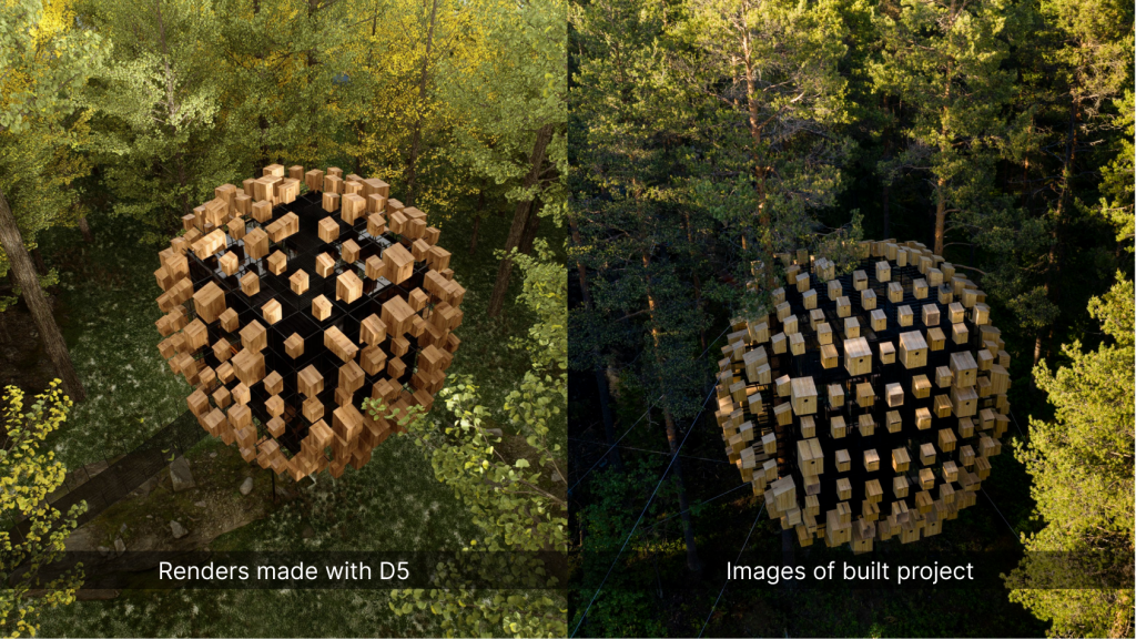Biosphere Treehotel rendered with D5