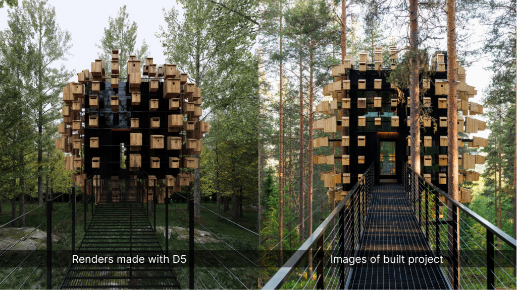 Biosphere Treehotel rendered with D5