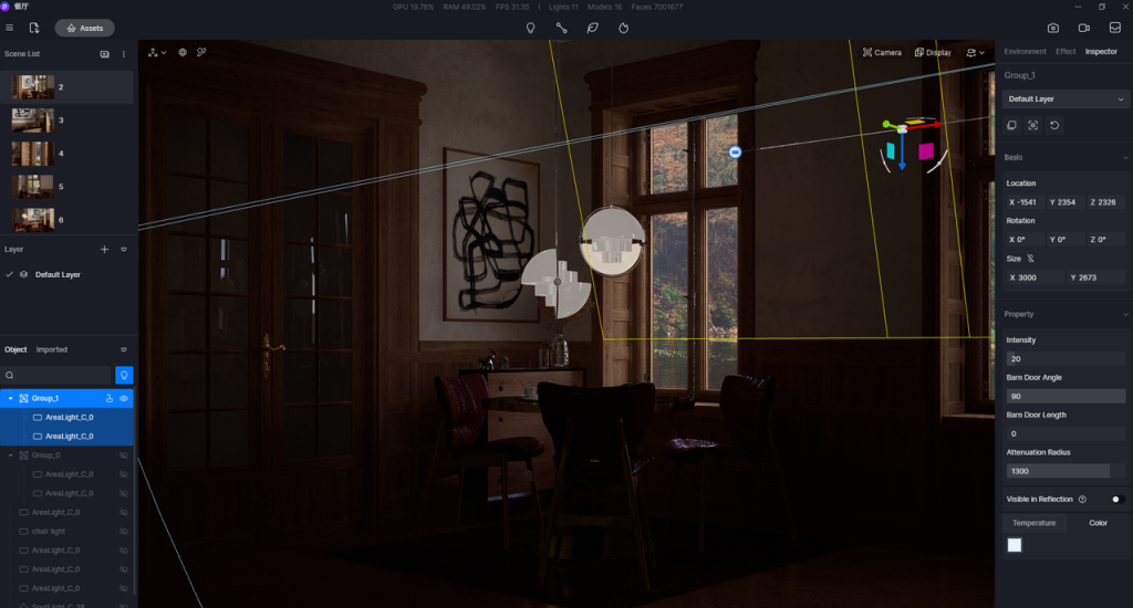 Best practices of interior lighting for SketchUp