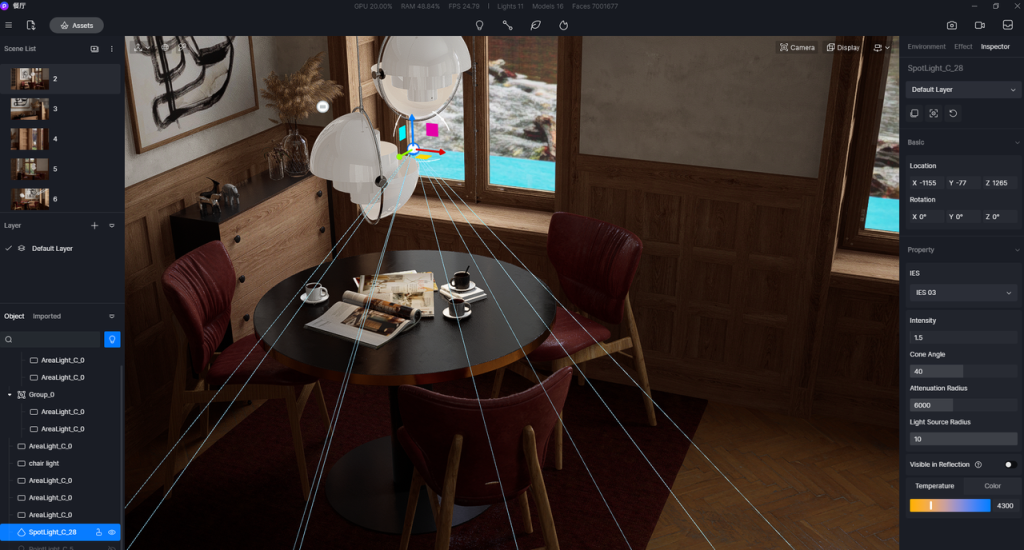 Best practices of interior lighting for SketchUp
