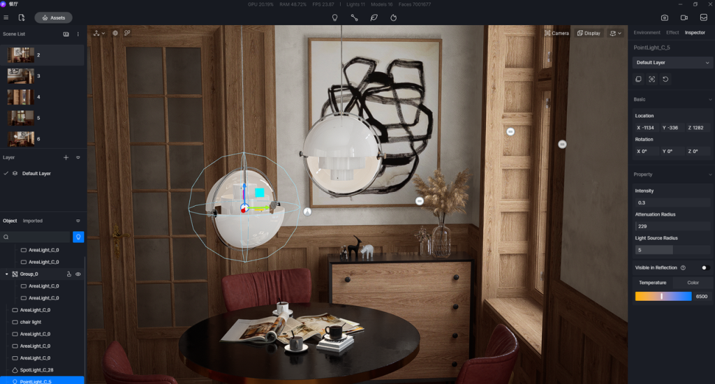 Best practices of interior lighting for SketchUp