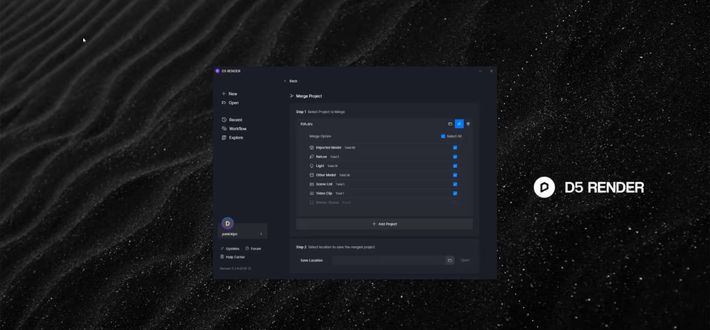 D5 Widgets | Fusiona proyectos de renderizado para trabajar mejor y más fácilmente en Arch Studio