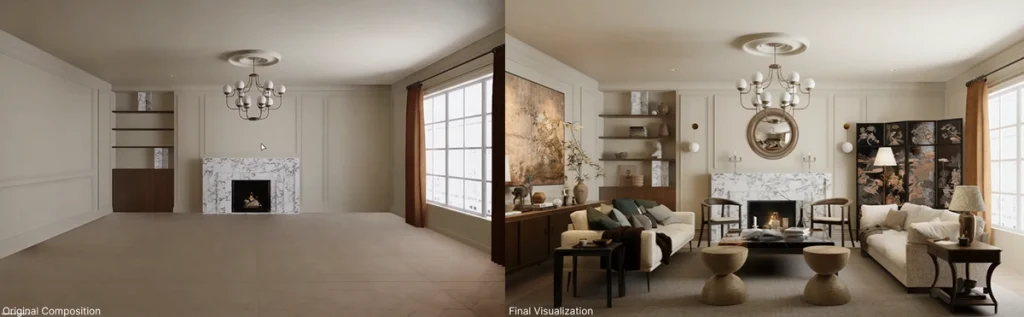 Cómo visualizar el diseño de interiores vintage: una guía para la sala de estar (D5 Render)