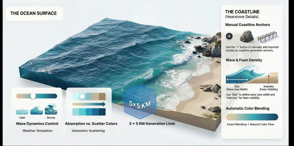 How to Render Realistic Ocean Waves with D5 Render in 5 Minutes