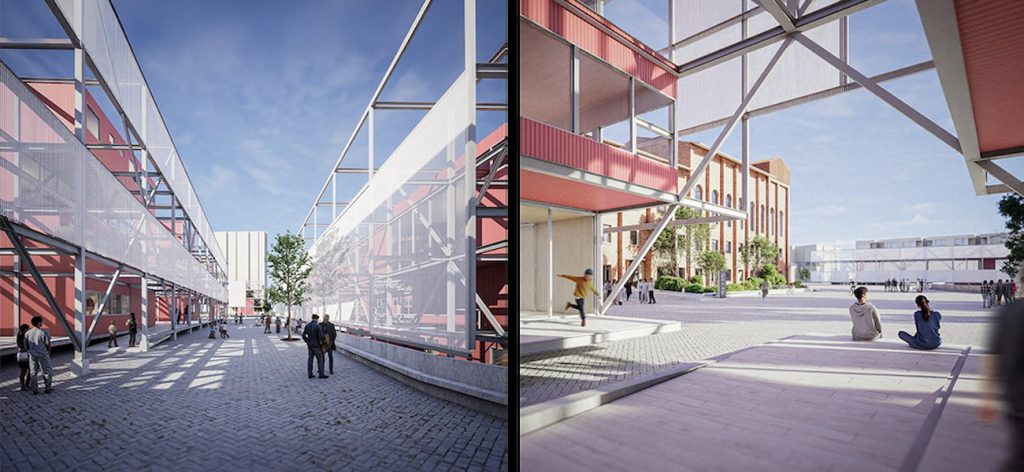 Representación de un espacio público lleno de vida realizada con D5 Render | © Sidney Eros Aguirre Vásquez