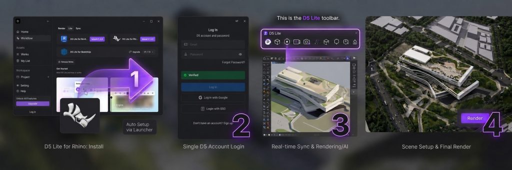 Installing and setting up D5 Lite for Rhino via the D5 Launcher