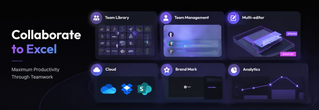 D5 for Teams cloud collaboration: multi-editor scenes, team library, 8K video, 16K stills