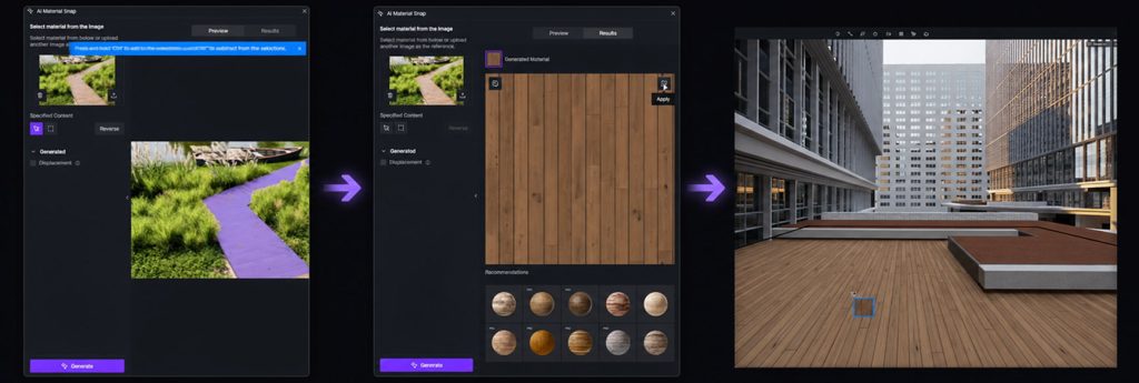 Automate material setup from reference photos with D5 Render's AI Material Snap
