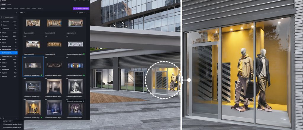 Simulate realistic interior life behind glass using D5 Render's parallax assets