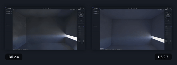 Advanced D5 GI with enhanced shadows, reflections, and light bounces