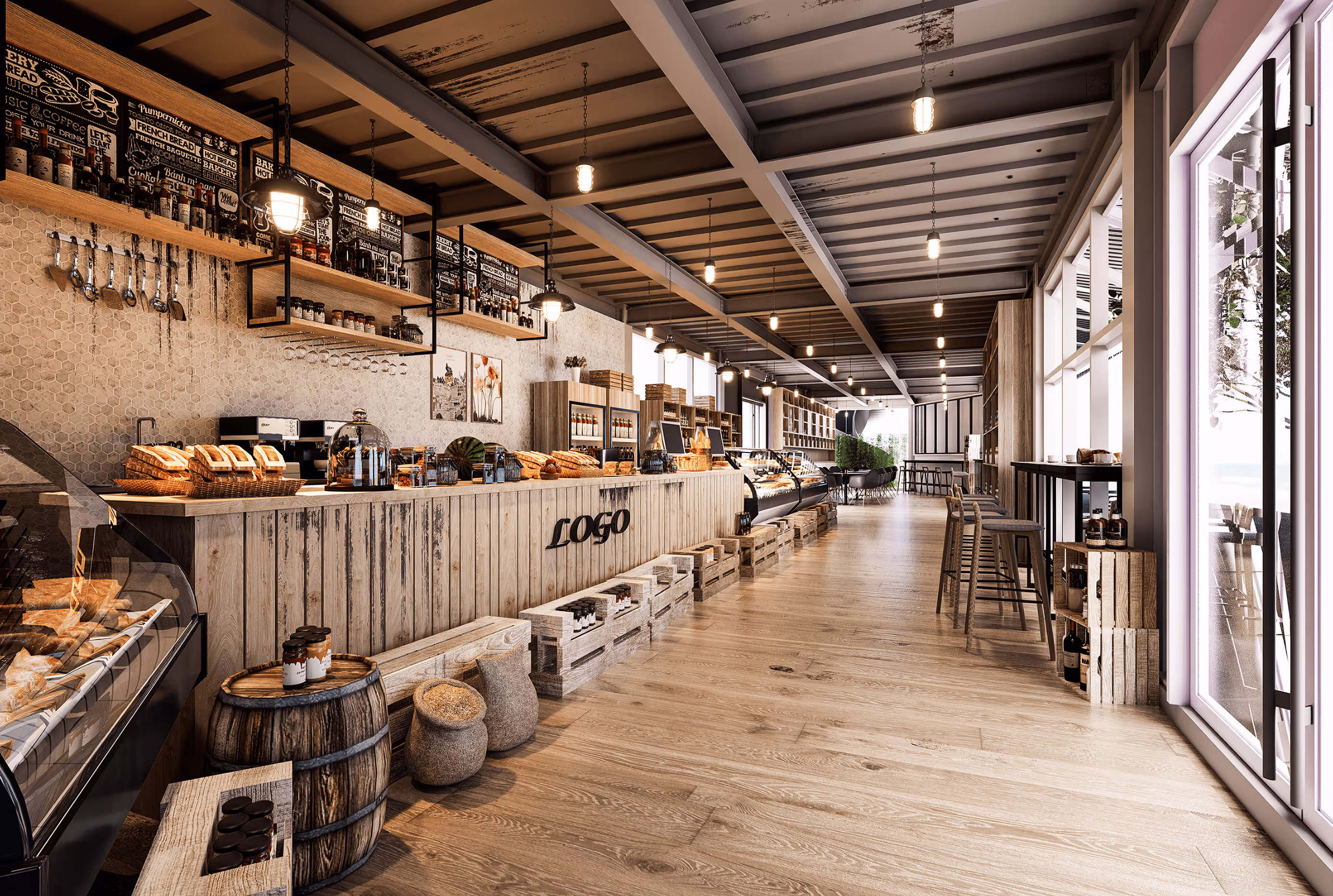 low budget small cafe interior design