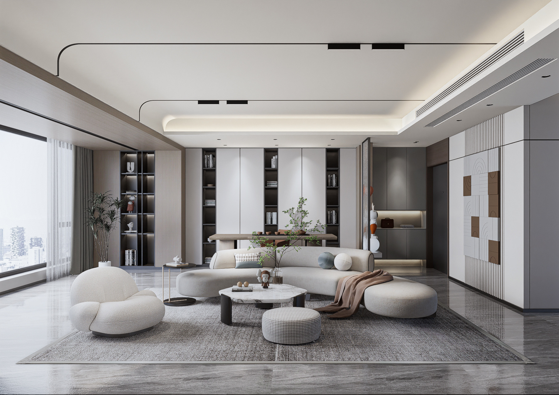 white living room